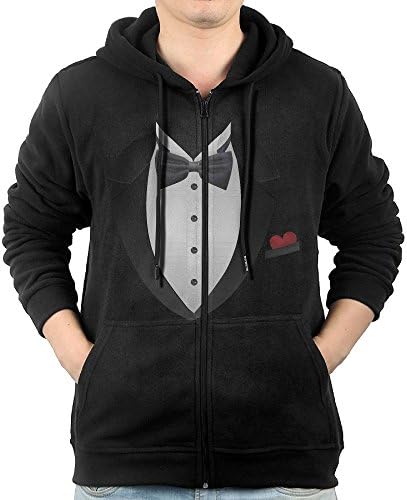 Tuxedo With BowtiePocket Hoody With Zipper Sport Fleeces Athletic Long-Sleeved Hoody Sweatshirt For Men