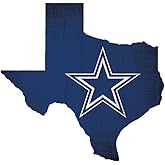 Fan Creations Dallas Cowboys Wood Sign 12 Inch State Shape Design