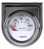 Bosch SP0F000041 Style Line 2" Electrical Oil Pressure Gauge (White Dial Face, Chrome Bezel)
