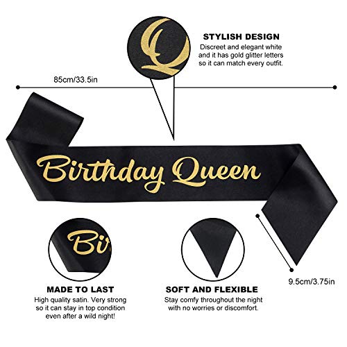 Birthday Queen Sash, Happy Birthday sash for Women, Birthday Gifts Birthday Sash Party Supplies for Women