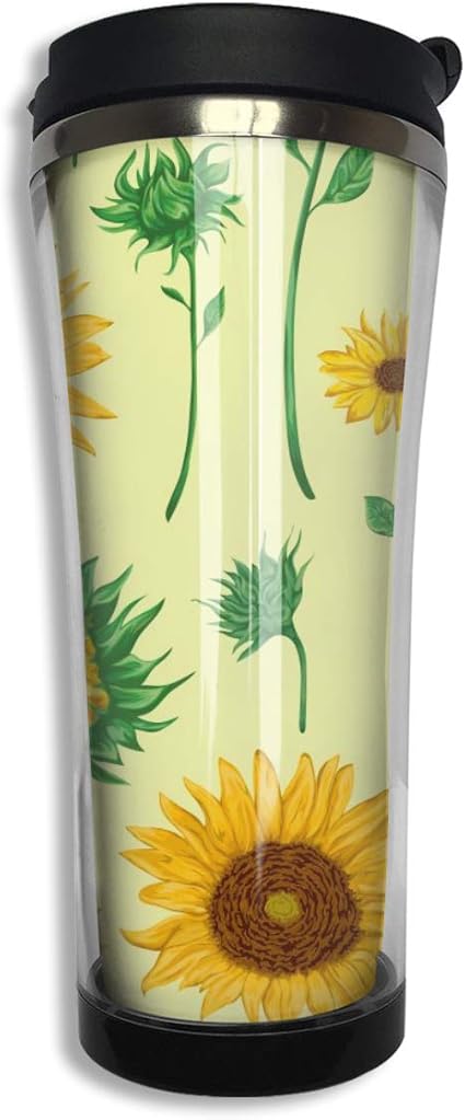 Amazon Co Jp 自動車カフェオフィスの家のためのひまわりパターン304のステンレス鋼のコーヒーカップ ホーム キッチン