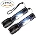 Decaker Tactical Flashlight 3000 Lumens - Zoomable, Waterproof, Single Mode LED Flashlights for Camping, Hiking, Emergency,2-Pack