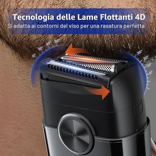 kensen Electric Shaver Wet & Dry Beard Trimmer Men's 4D Beard Razor 120 Min Use Foil Razor Wireless 100% Waterproof Mini Portable Electric Shaver Great for Travel