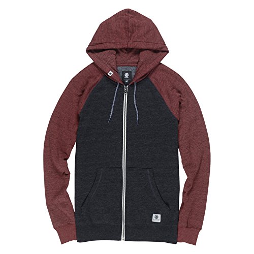 Element Men's Meridian Block Zip Hoodie Black Red
