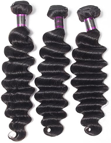 Usheen Hair Brazilian Virgin Hair Loose Wave 3 Bundles Grade 7A Loose Curly Weave Human Hair Extensions Loose Deep Wave Hair Bundles Natural Color