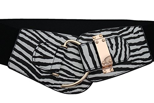 Trendy Fashion JewelryTFJ Women Wide Fashion Belt Hip High Waist Gold Metal Hook Buckle Size XS S M L Xl