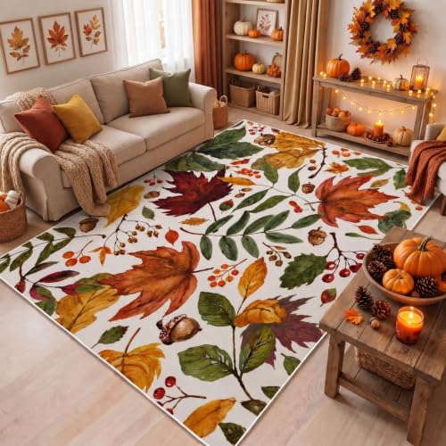 Maasechs 6.6 x 4.6 ft Fall Rugs Washable Non Slip Fall Party… at Amazon