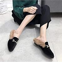 loafer mules with fur