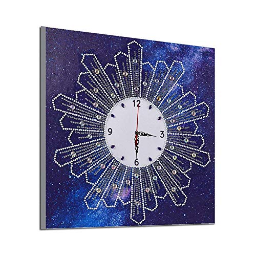 Mosaic Making Diamond Painting DIY Special Shaped Diamond Painting Novelty Flower Wall Clock Crafts Decor - Thumbnail 4