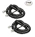 iMBAPrice (2 Pack) Black Telephone headset cable - 12 Feet Heavy Duty Coiled Telephone Handset Cord