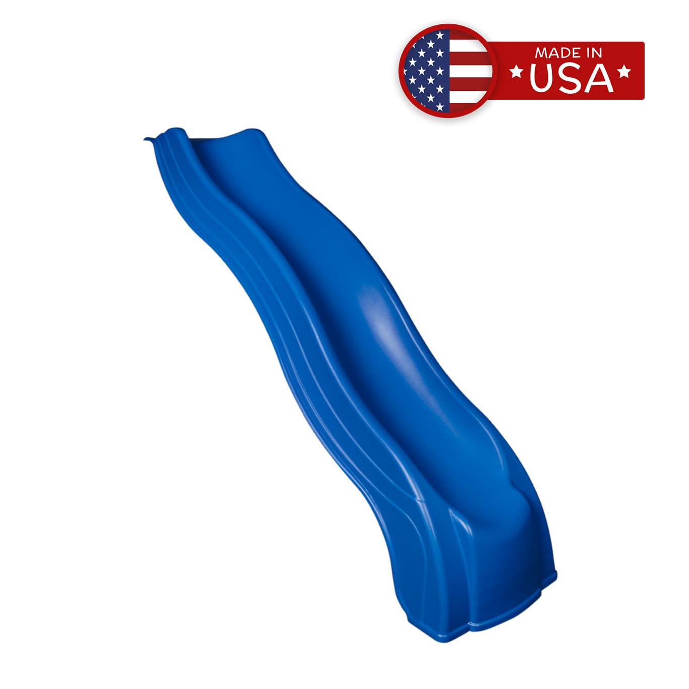 Swing-N-Slide WS 8202 Apex Wave 8 Foot Long Slide Plastic Outdoor Wave Slide for 4' Swing Set Decks, Blue
