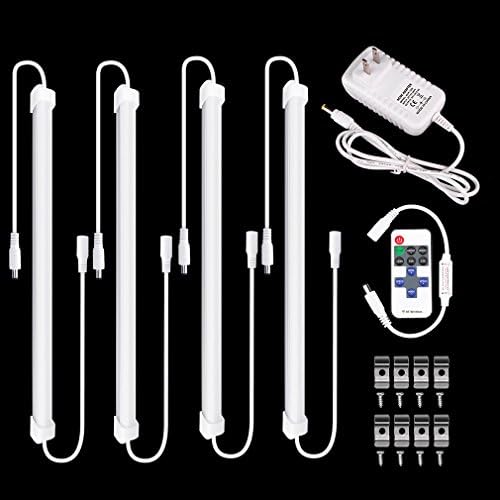 SUNWOW Dimmable LED Under Cabinet Lighting Kit - 4pcs Extendable Under Counter LED Light Bars with Remote Control for Kitchen, Utility Rooms, Shelf, Show Case Lighting (Warm White)