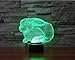 FIDDY898 Animal 3D Illusion Night Light 7 Colors Changing with Acrylic Flat & ABS Base & USB Charger Bunny
