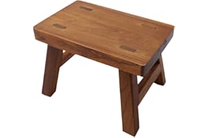 GOLDEN SUN Solid Wood Tiny Step Stool for Kids Change Shoes Foot Stool Plant Stand Waterproof 6 inch