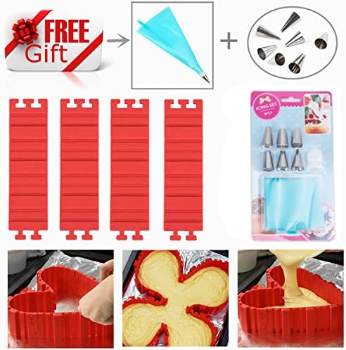 Silicone Cake Mold Baking Mould Tools Magic Bake Snake with Cake Decorating Tips Combo Pastry Dessert Nonstick DIY Design with Any Pan Shape Flexible Reusable Easy to Use And Wash
