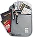 Zero Grid Neck Wallet w/RFID Blocking- Concealed Travel Pouch & Passport Holder (Ash) primary