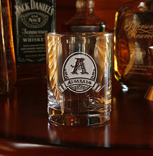 Personalized Whiskey, Scotch, Bourbon Glasses Engraved SET OF 4 (M8)
