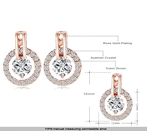 aaishwarya 18k rose gold plated austrian crystal stud earrings for women/girls