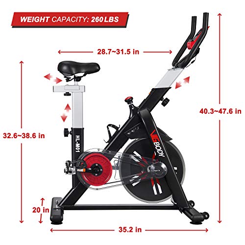 VIGBODY Exercise Bike Stationary Workout Bike Cardio Indoor Cycling