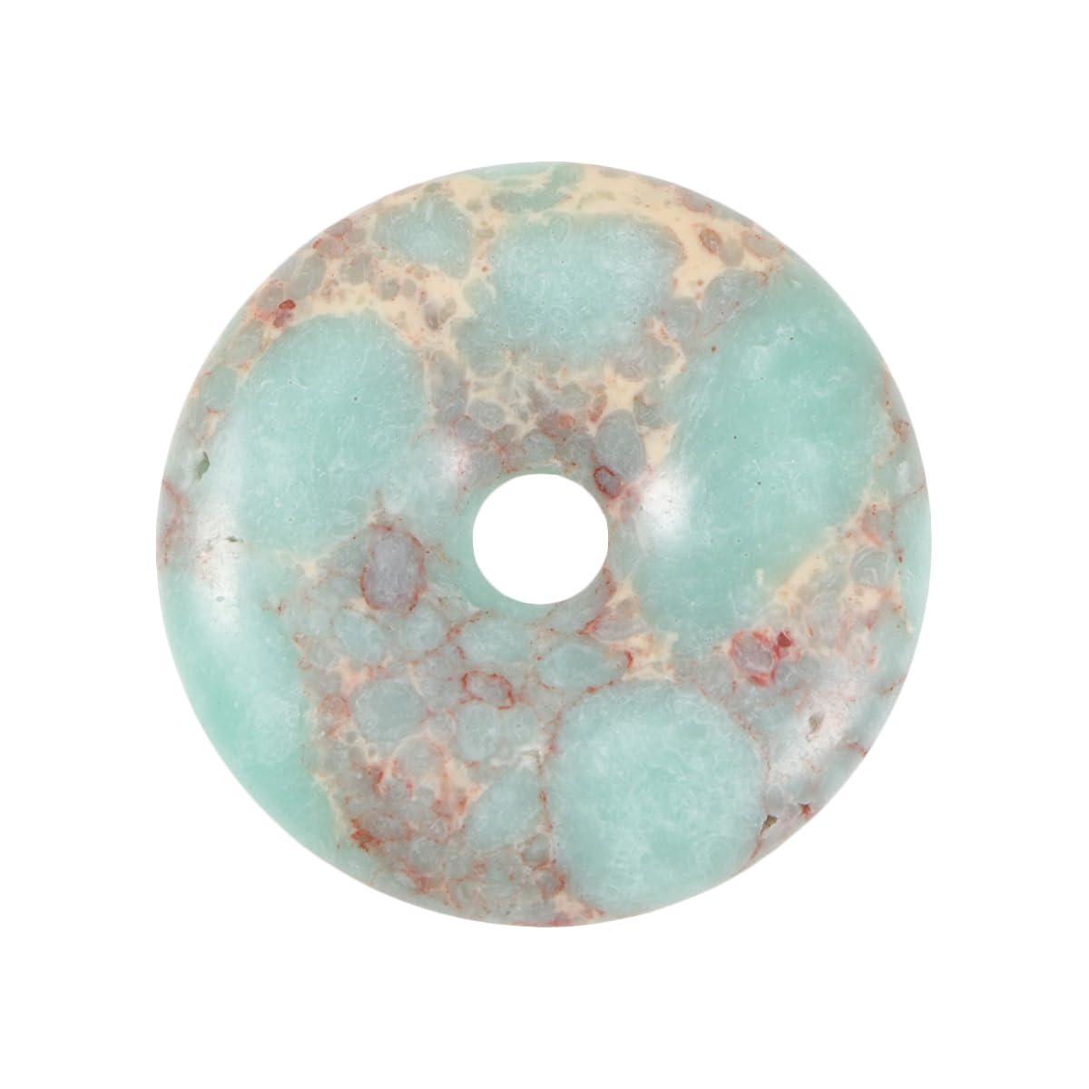 HEALLILY Gemstone Crystals Agate Jasper Reiki Healing Chakra Donut Pendant Bead Semi Precious Stone DIY Jewelry Accressory 40mm