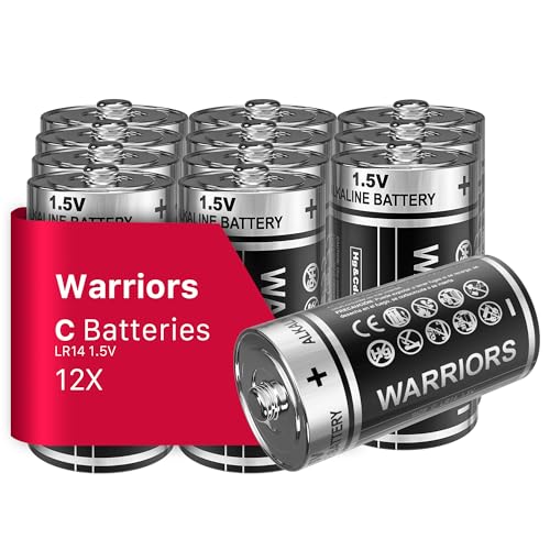 Warriors 12 x C Batterien LR14 1,5 V Alkaline-Batterien, langlebige Leistung