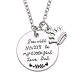 Melix Home Gift For Daughter Necklace From Mom Dad, You'll Always Be My Little Girl Necklace