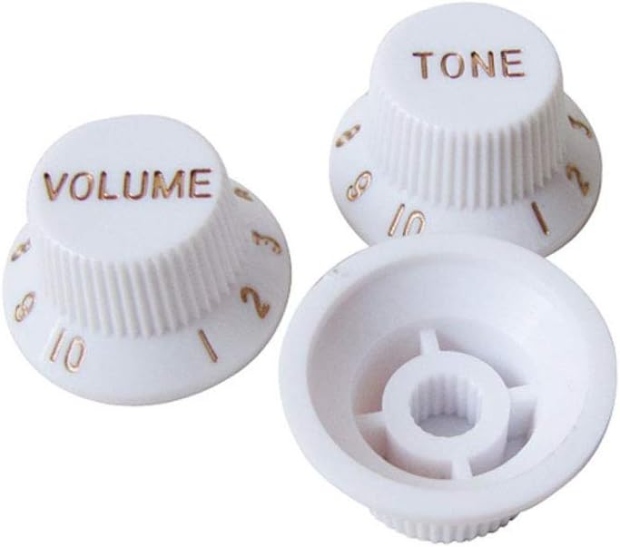 Alnicov Guitar Control Knobs 1 Volumn 2 Tone Fits Metric Pots Knobs Compatible For Fdstrat Stratocaster Style Electric Guitar Parts. (White) - Image 5