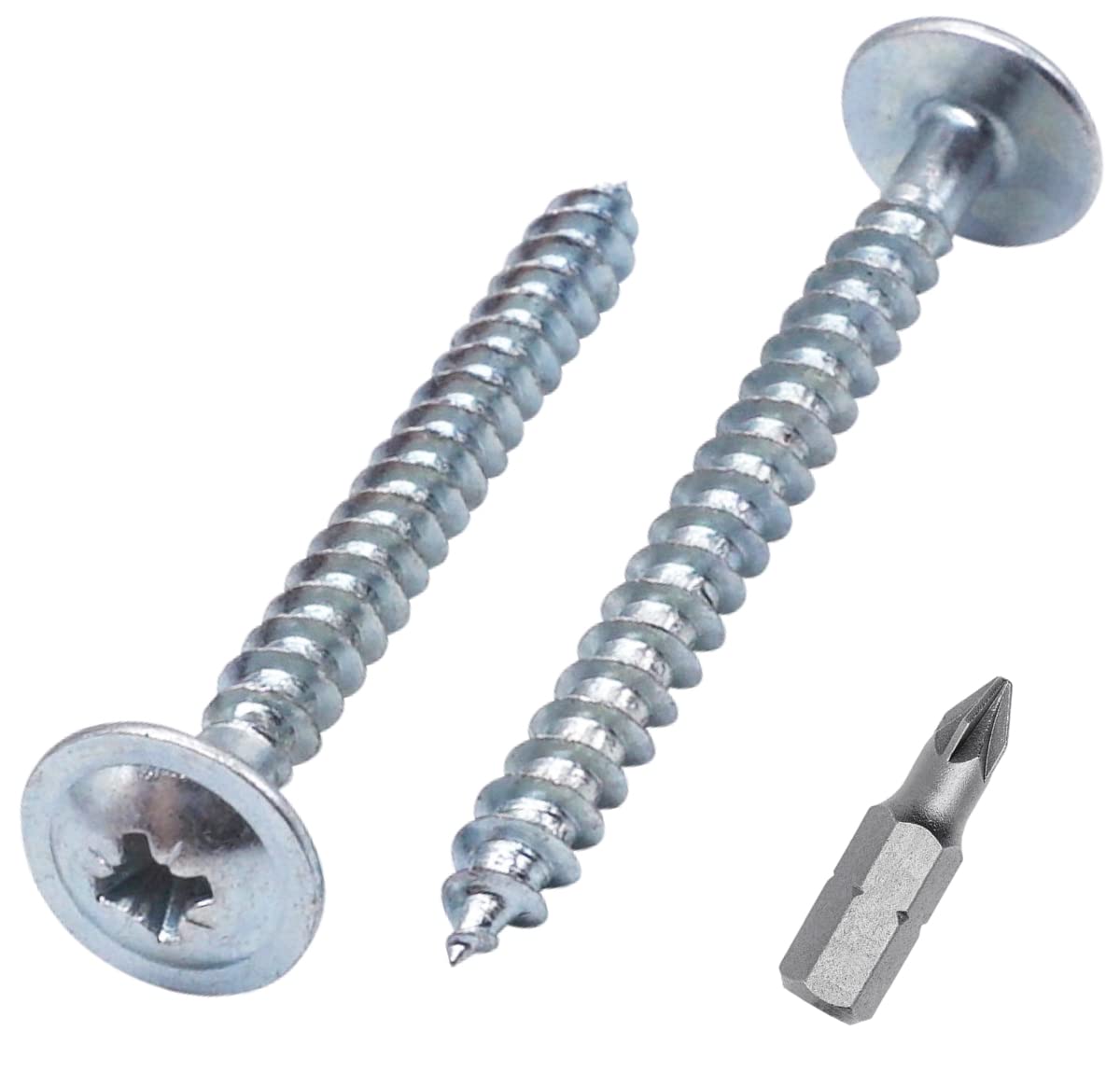 Marcopol (Pack of 50 pcs) Zinc Plated Steel 5.0 x 50 mm Wood Screws, Metal Screws, Modified Truss Head, Self Tapping (50, 5.0 x 50 mm), Silver