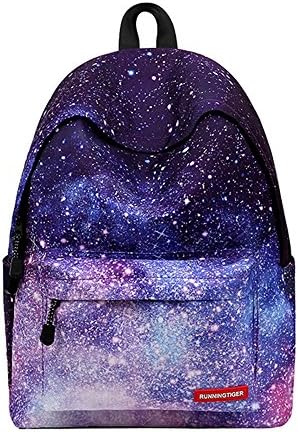 Galaxy School Backpack Rucksack Bookbags For Girls Women Floral Print School Travel Bag (Galaxy)