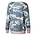 BTFBM Women Sweatshirts Camo Leopard Print Crew Neck Long Sleeve Camouflage Casual Fit Sweatshirt Pullover Tops Shirts (Pink/Gery Camo, X-Large)