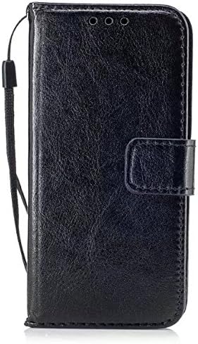 Lenovo P2 Case,Abtory Soft Skin Flip Folio PU Leather Wallet Case Credit Card Protector Case Cover for Lenovo P2 with Wrist Strap Black