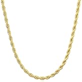 14K Solid Yellow Gold Twisted Rope Chain for Men & Women, Available in 1.5mm,2mm,3.2mm and 4.2mm Widths, 16"-36" Length Options (4.2mm, 18inch)