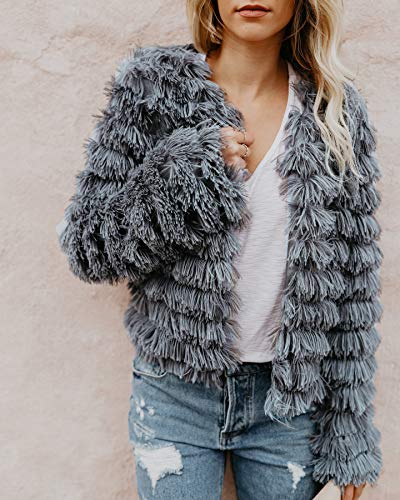 shaggy faux fur cardigan