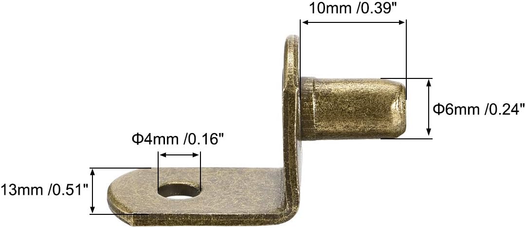 sourcing map Shelf Support Peg,6mm L-Shaped Support - Image 3