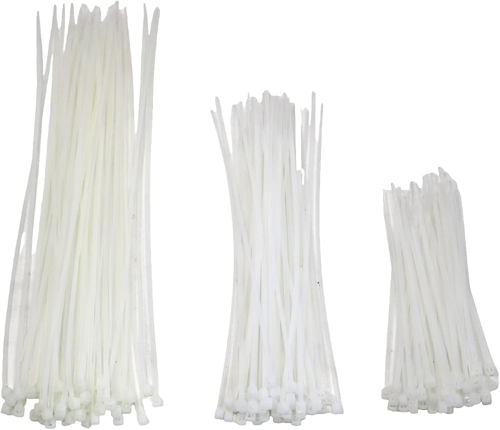 fiXte Cable Ties 2mm x 150mm White Plastic Tie Wraps Zip Ties Office Home