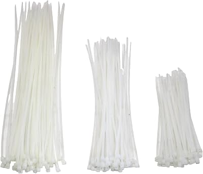 fiXte Cable Ties 2mm x 150mm White Plastic Tie Wraps Zip Ties Office Home