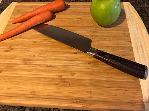 Organic Bamboo Chopping Board By Ancona, Kitchen Wood Cutting Serving Board, Carving Breadboard Plate with Juice Groove 18x12.6 Inch