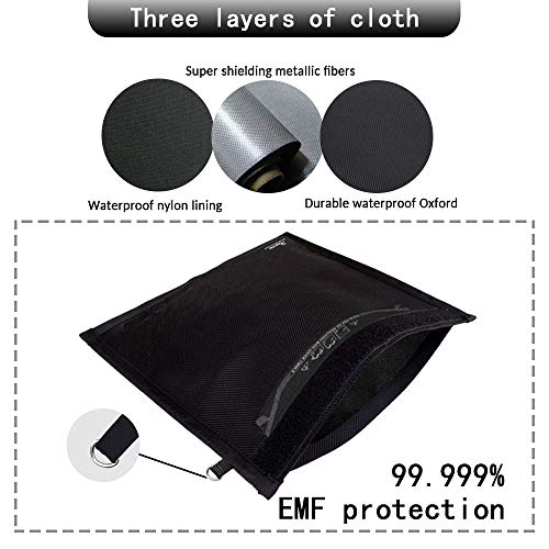 Signal Blocking, Anti-Tracking, Anti-Spying,RFID Single Blocking Bag, Radiation Protection for Cell Phones, Key Fobs and Credit Cards,Faraday Key Fob Bag, Anti-Hacking Security Bag (M:9.8IN X 11IN)