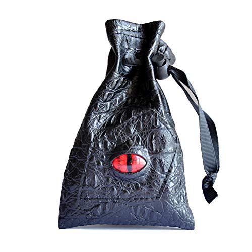 Drawstring Bag PU Leather Dice Pouch Perfect for Coin RPG, D&D, Game