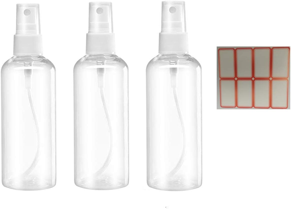 Spray Bottles, 1.69oz/50ml 3.38oz/100ml Clear Empty Fine Mist Plastic Mini Travel Bottle Set