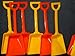 24 Small 7 Inches Tall Toy Shovels, Mix Orange & Yellow, 24 I Dig You Stickers Mfg USA,