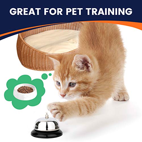 image for FMP Brands [4 Pack] Call Bells 3.38 Inch - Silver Desk Bell, Stainless