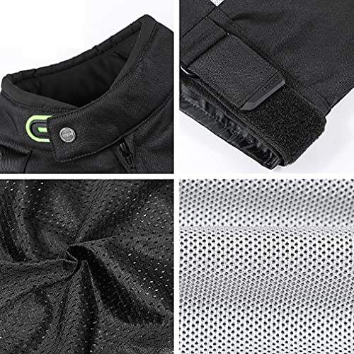 Heren textiel motorrijderjas, CE gepantserde, ademende motorjas voor alle weersomstandigheden - Afbeelding 7