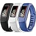 iBREK Compatible with Garmin Vivofit 2 Replacement Bands with Metal Clasp for Women Men Small Large(No Tracker)(3 Pack: Black, White, Blue, Small (6.2-8.2 in))