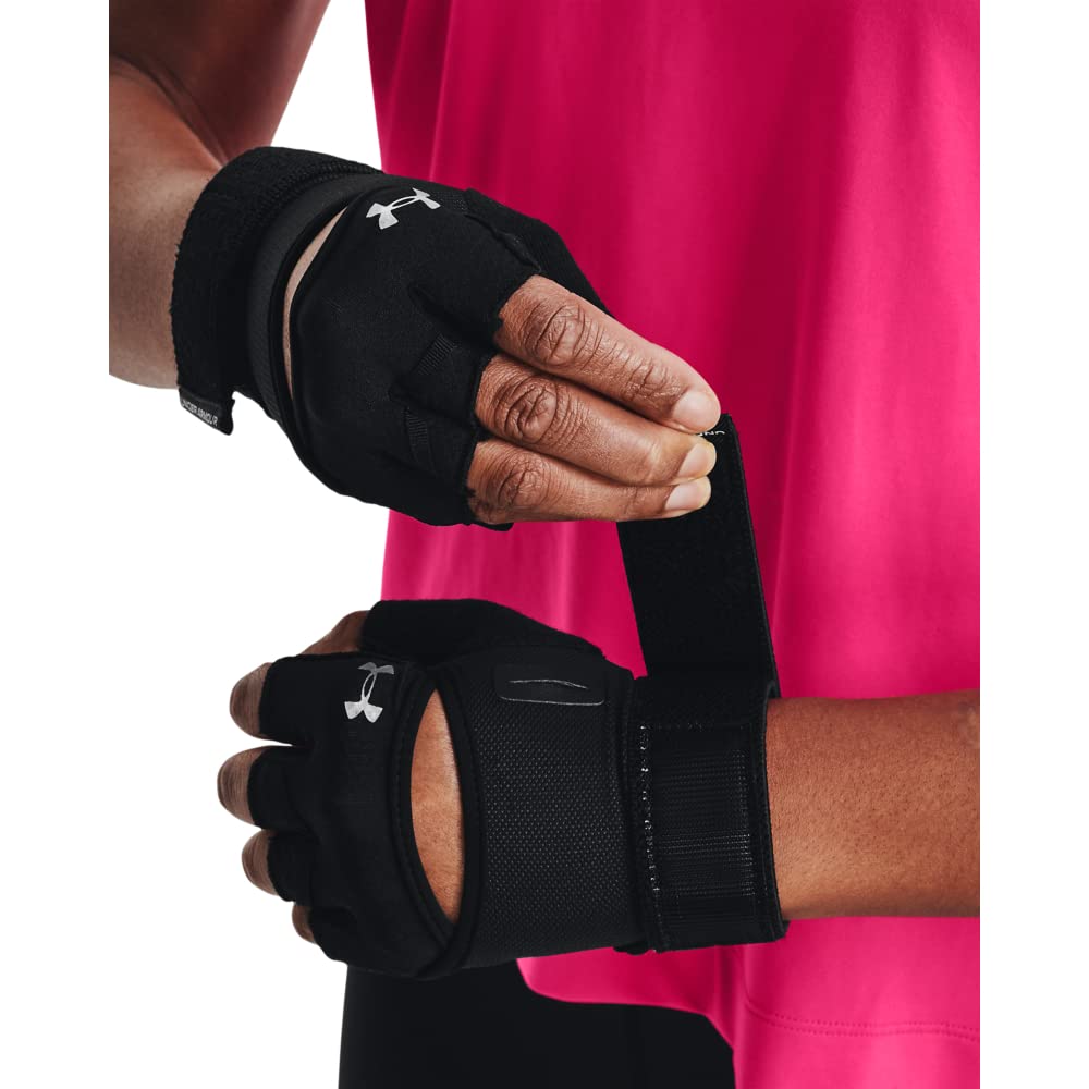 Under Armour W WEIGHTLIFTING GLOVES - Half Finger - Gloves - Black/Black/Silver - Size: XL