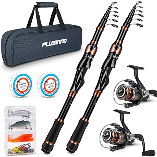 PLUSINNO Fishing Rod and Reel Combos, Bronze Warrior Toray 24Ton