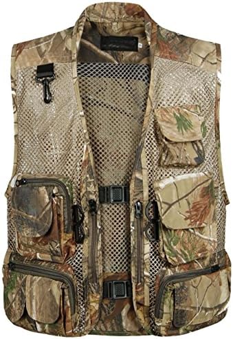 Firstvest Men's Camo Hunting Fishing Multi Pockets Mesh Outdoor Vest
