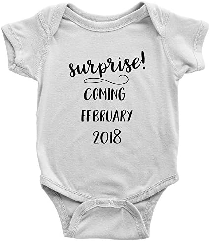 Surprise! Coming February 2018 Pregnancy Announcement Onesie Shirt for Babies