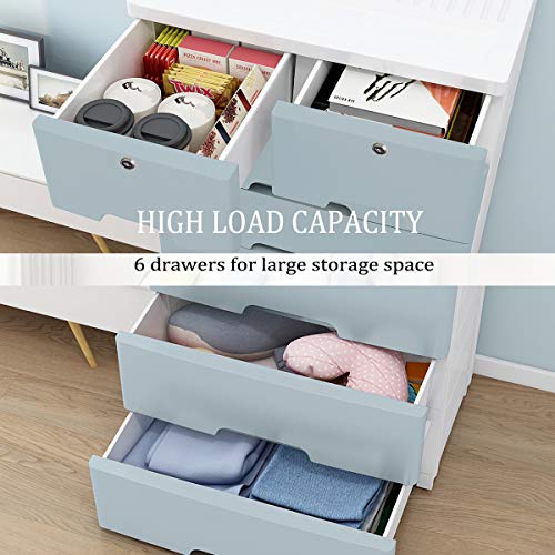 Nafenai Plastic Drawers Dresser,Storage with 6 Drawers,Closet