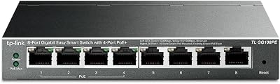 TP-Link TL-SG108PE Easy Smart Switch 8 Port Gigabit 4 PoE+ 55W PoE Managed